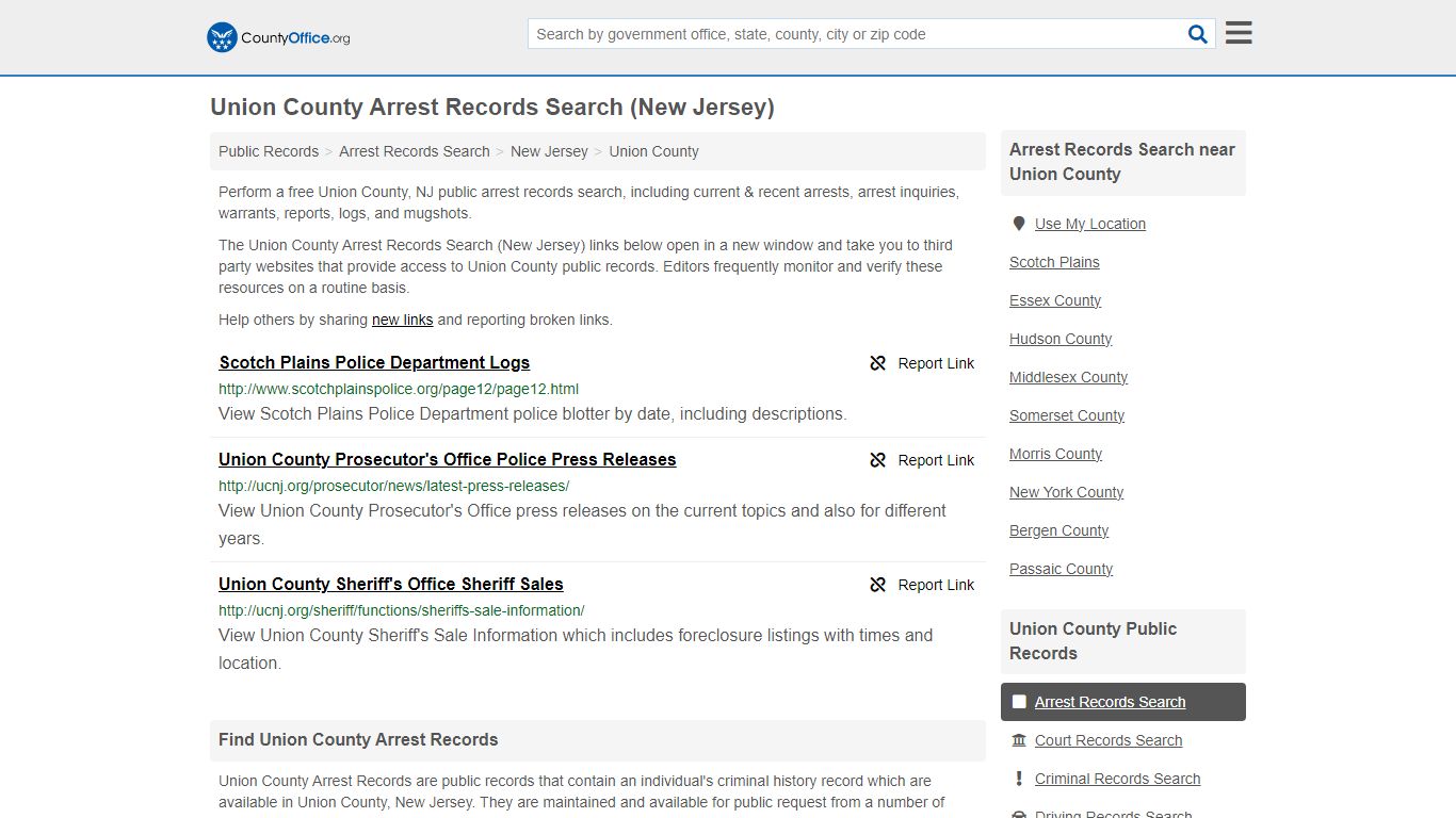 Arrest Records Search - Union County, NJ (Arrests & Mugshots)
